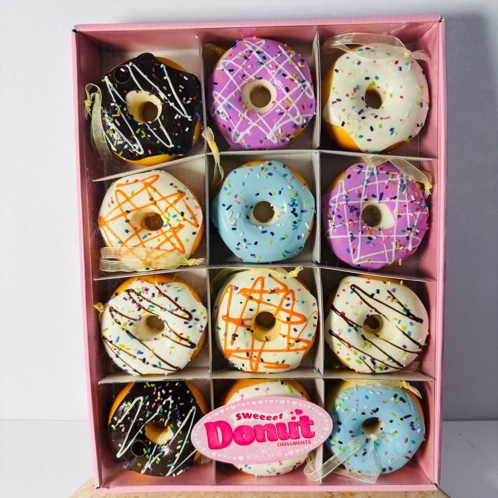 Kurt‎ Adler 2.5" Foam Donut Ornaments, 12-Piece Box Set (# D2987)
